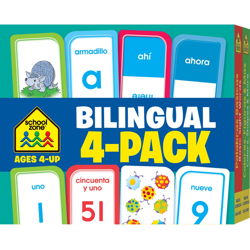 

Bilingual Flash Cards, 4 Pieces, Ages 4+, Paperback Book, By: School Zone