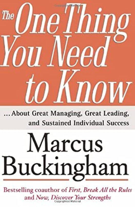 

The One Thing You Need to Know by Marcus Buckingham-Hardcover