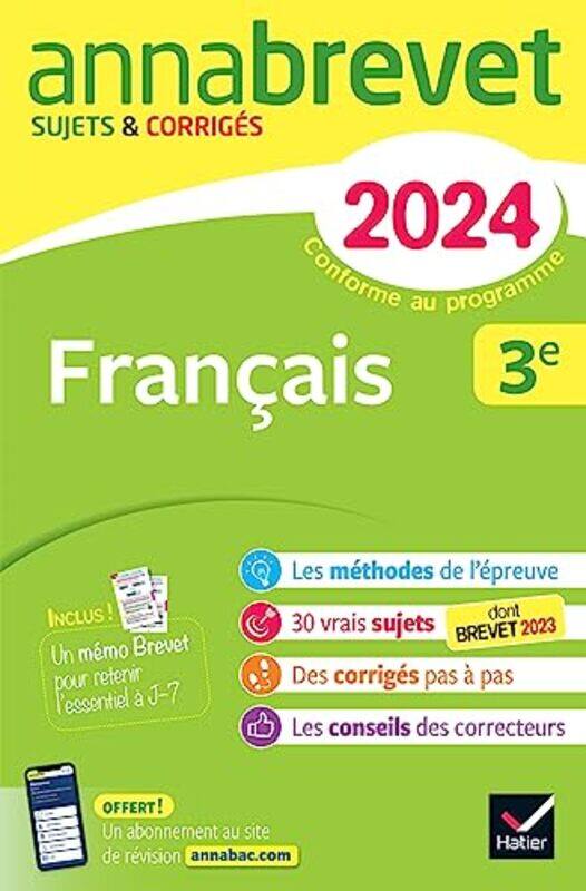 

Annales Du Brevet Annabrevet 2024 Francais 3E - Sujets Corriges & Methodes Du Brevet By Formond/Taquechel Paperback