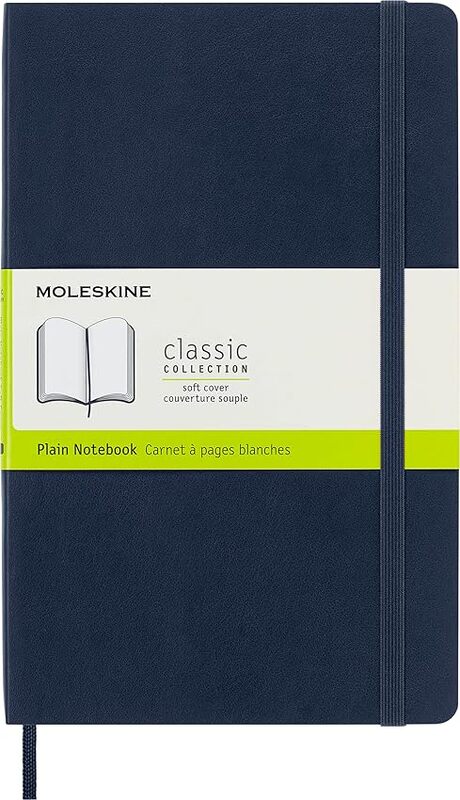 Moleskine Sapphire Blue Large Plain Notebook Soft  Paperback