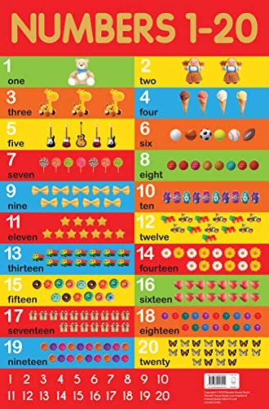 

Numbers 1-20 Chart - Early Learning Educational Chart For Kids: Perfect For Homeschooling, Kindergar