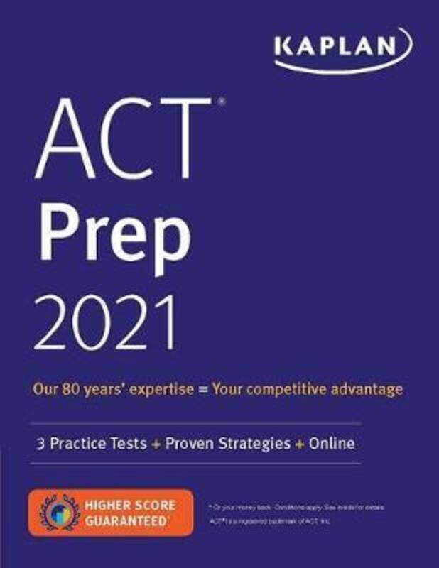 

ACT Prep 2021: 3 Practice Tests + Proven Strategies + Online.paperback,By :Kaplan Test Prep