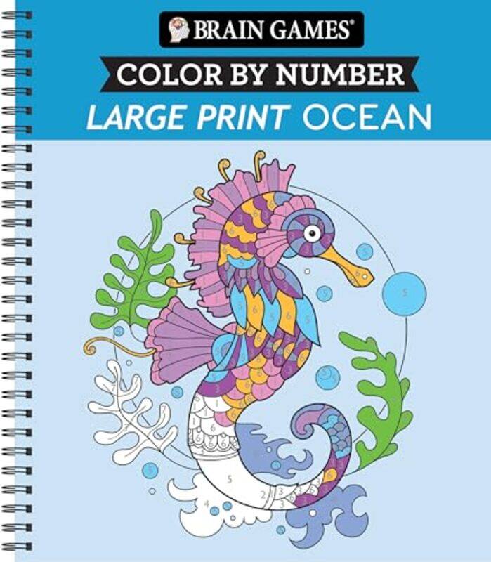 

Brain Games Color By Number Large Print Ocean By Publications International Ltd - New Seasons - Brain Games Paperback