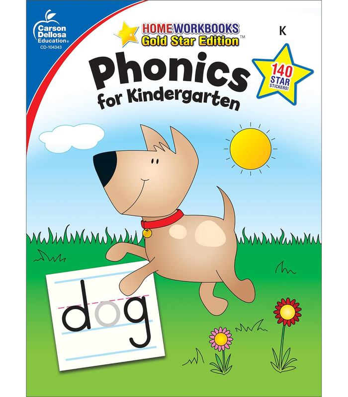 Phonics for Kindergarten, Grade K: Gold Star Edition, Paperback Book, By: Carson-Dellosa