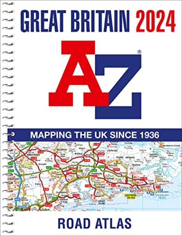 

Great Britain A-Z Road Atlas 2024 (A4 Spiral) , Paperback by A-Z maps