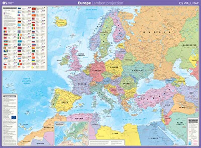 Europe Lambert Projection- English - Paperback