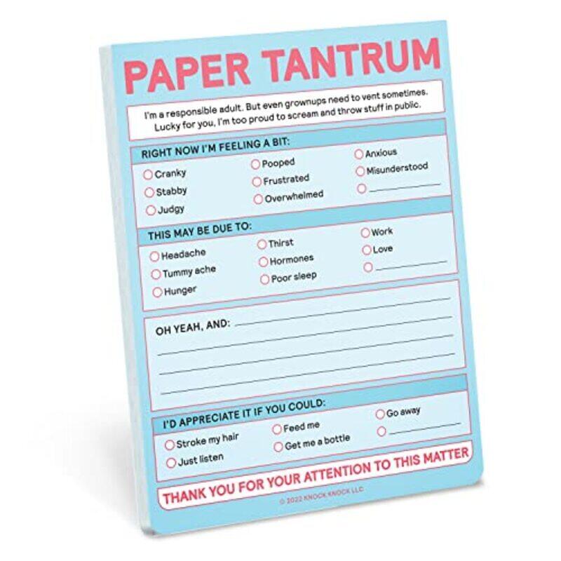 

Knock Knock Paper Tantrum Nifty Note Pad Pastel Version Paperback by Knock Knock