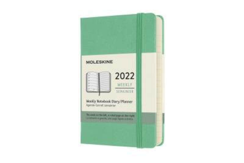 

Moleskine 2022 Weekly Planner, 12m, Pocket, Ice Green, Hard Cover (3.5 X 5.5).paperback,By :Moleskine