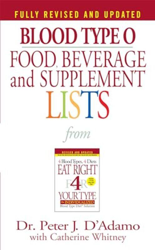 

Blood Type O Food Beverage And Supplemen By Dadamo Peter - Paperback