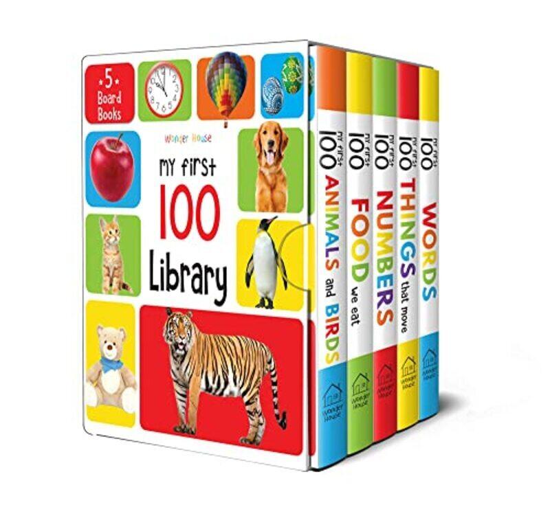 

My First 100 Library Boxset Of 5 Early Learning Board Books For Kids/Children By Wonder House Books Hardcover