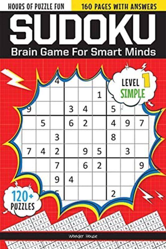 

Sudoku - Brain Games For Smart Minds Level 1 Simple : Brain Booster Puzzles for Kids, 120+ Fun Games , Paperback by Wonder House Books