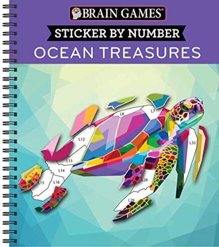 

Brain Games Sticker By Number Ocean Treasures By Publications International Ltd - New Seasons - Brain Games Paperback