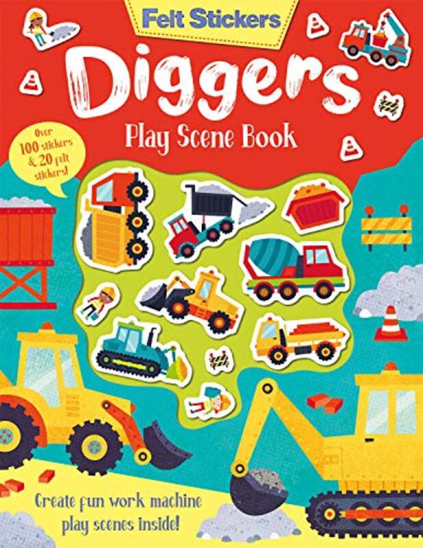 Felt Stickers Diggers Play Scene Book by Schofield  SimsCarol Matchett-Paperback