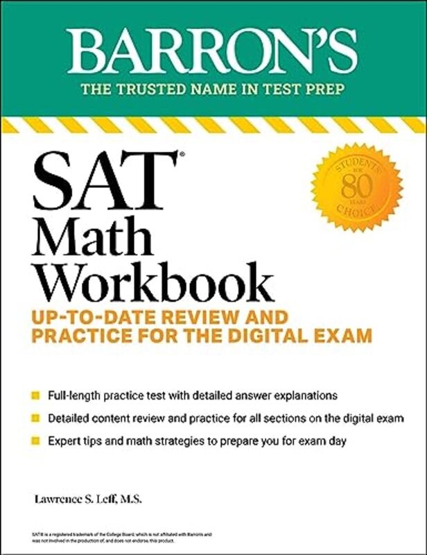 

SAT Math Workbook UptoDate Practice for the Digital Exam by Lawrence S Leff-Paperback