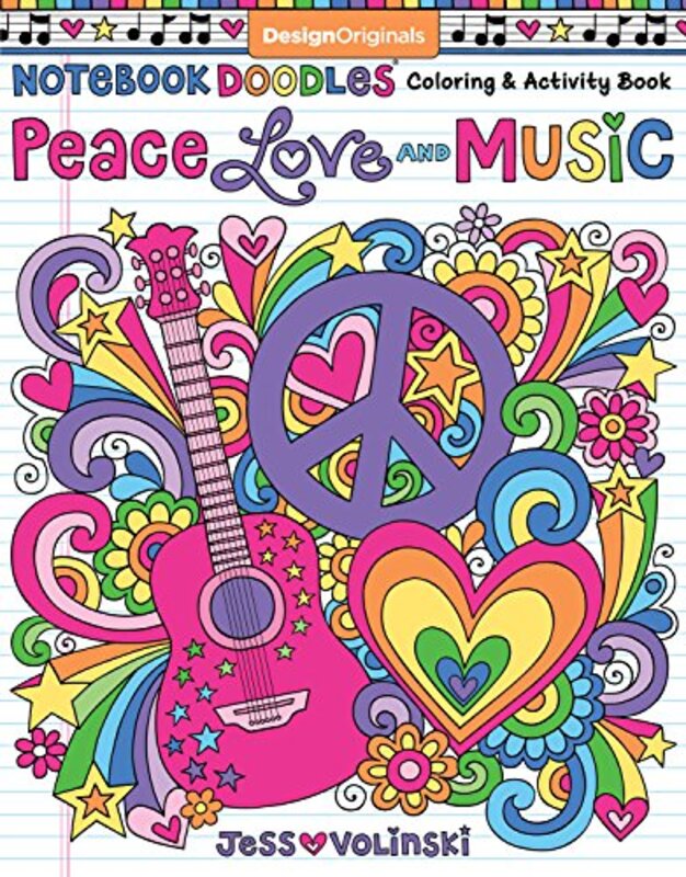 Notebook Doodles Peace, Love, and Music: Coloring & Activity Book , Paperback by Volinski, Jess