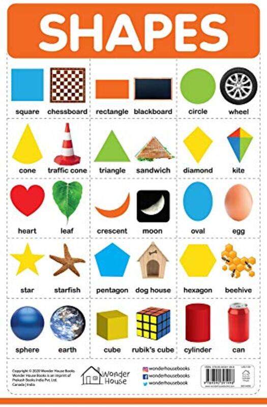 

Shapes My First Early Learning Wall Chart: For Preschool, Kindergarten, Nursery And Homeschooling Paperback by Wonder House Books