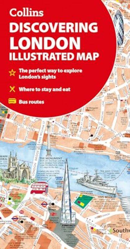 

Discovering London Illustrated Map, Paperback by Beddow, Dominic - Collins Maps