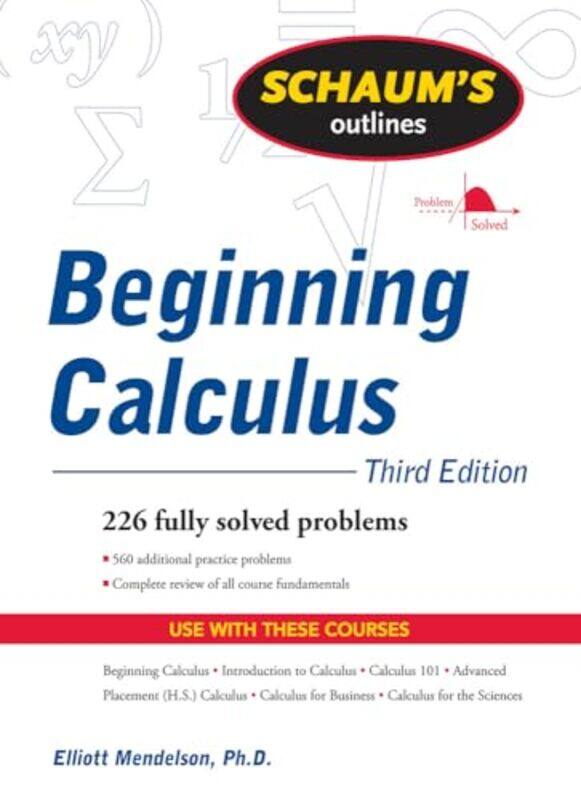 

Schaums Outline of Beginning Calculus Third Edition by Jane McAlevey-Paperback