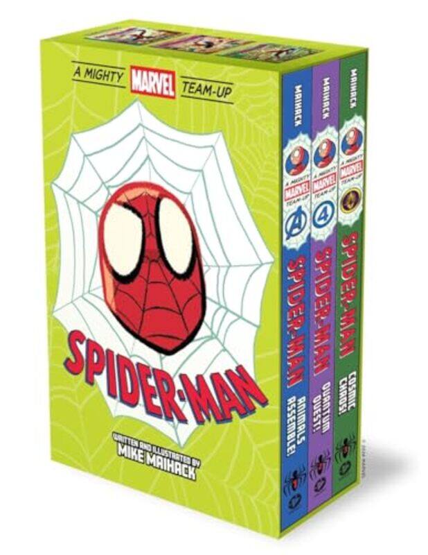 

Spiderman A Mighty Marvel Teamup 3Book Box Set 3 Original Graphic Novels Animals Assemble Qu, Paperback by Maihack, Mike