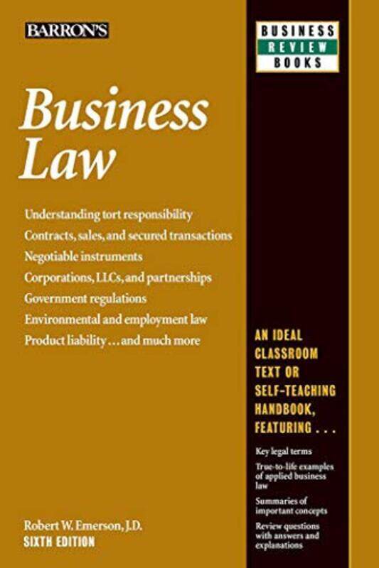 

Business Law,Paperback by Robert W. Emerson