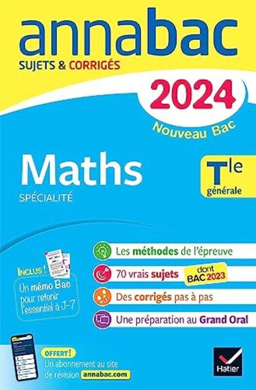 

Annales Du Bac Annabac 2024 Maths Tle Generale Specialite Sujets Corriges Nouveau Bac by Abadie Kazmierczak Paperback