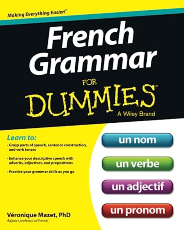 French Grammar For Dummies by Mazet, V..Paperback