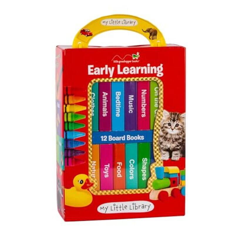 

My Little Library Early Learning First Words 12 Board Books And Downloadable App, Hardcover by Little Grasshopper Books