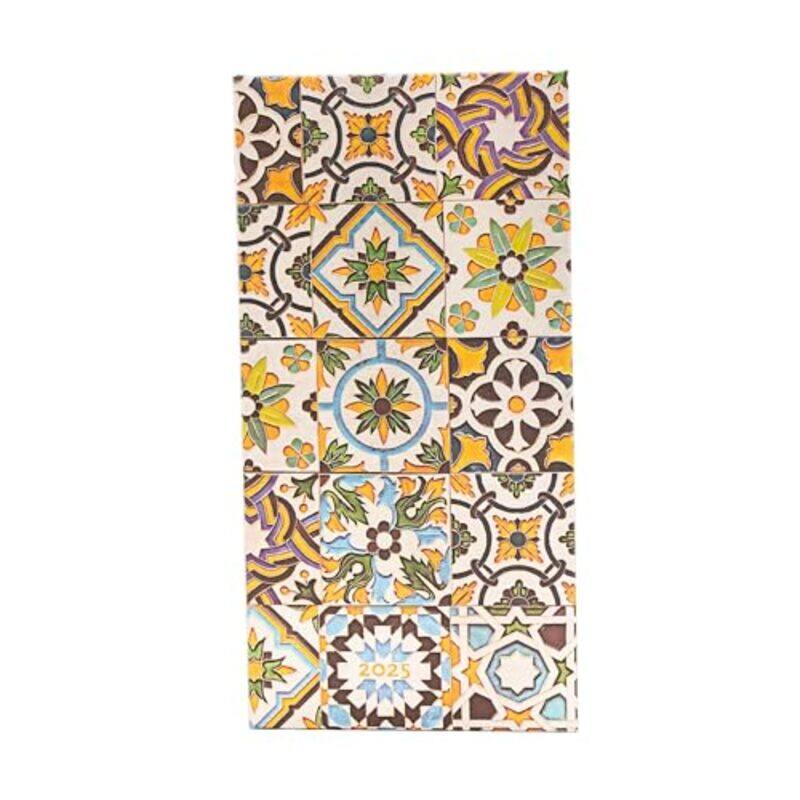 

Porto Portuguese Tiles Slim 12month Horizontal Hardback Dayplanner 2025 Elastic Band Closure by Sonja Marzinzik-Hardcover