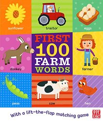 First 100 Farm Words A Board Book With A Lifttheflap Matching Game By Pat-A-Cake - Paperback