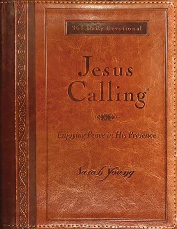 

Jesus Calling Large Text Brown Leathersoft With Full Scriptures Enjoying Peace In His Presence A By Young, Sarah - Paperback