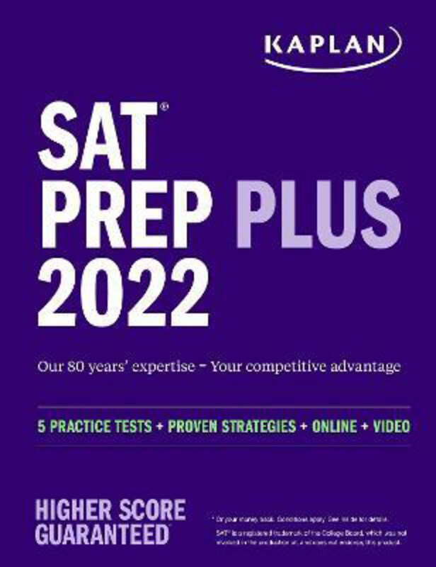 

Sat Prep Plus 2022: 5 Practice Tests + Proven Strategies + Online + Video, Paperback Book, By: Kaplan Test Prep