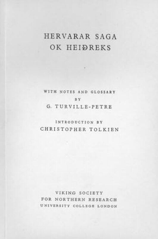 

Hervarar Saga ok Heidreks by Viking SocFor Northern Res-Paperback