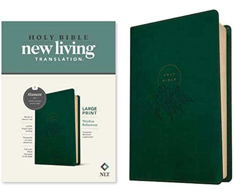 

Nlt Large Print Thinline Reference Bible Filamentenabled Edition Leatherlike Evergreen Mountain by Tyndale , Paperback