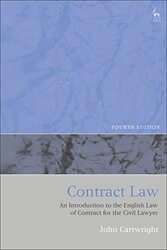 Contract Law An Introduction To The English Law Of Contract For The Civil Lawyer By Cartwright, John (University Of Oxford, Uk) -Paperback