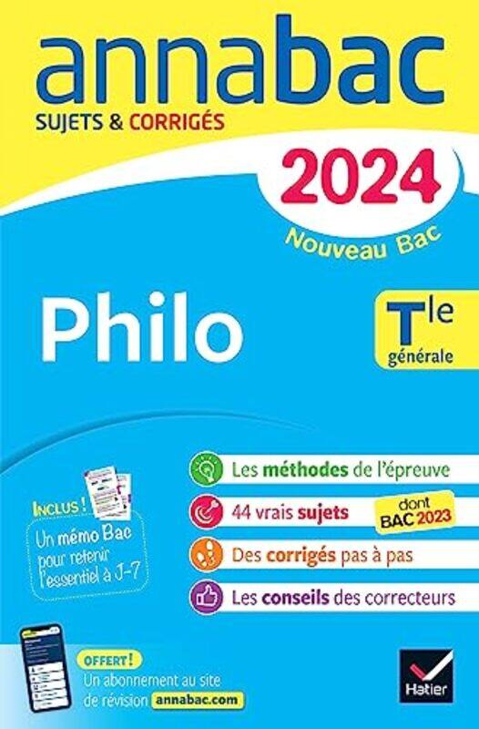

Annales Du Bac Annabac 2024 Philo Tle Generale by Hatier,Annabac - Paperback