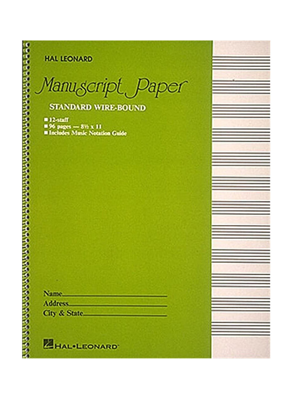 

Standard Wirebound Manuscript Paper, Spiral Bound Book, By: Hal Leonard Publishing Corporation
