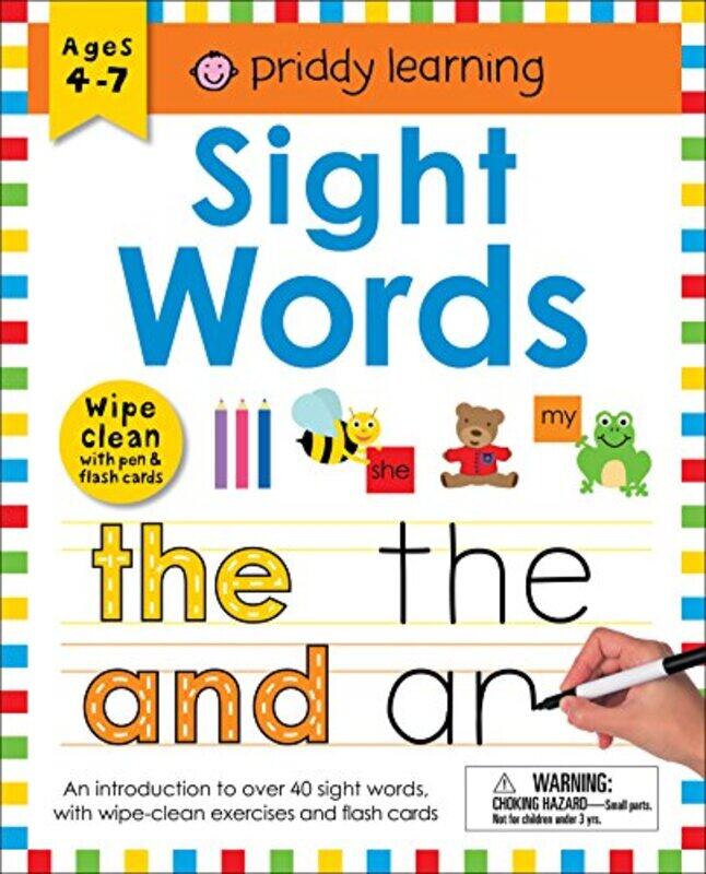 

Wipe Clean Workbook: Sight Words (Enclosed Spiral Binding): Ages 4-7; Wipe-Clean with Pen & Flash Ca,Paperback,by:Priddy, Roger