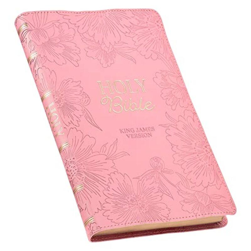 

Kjv Holy Bible Gift Edition King James Version Faux Leather Flexible Cover Light Pink Floral by Christian Art Gifts , Paperback