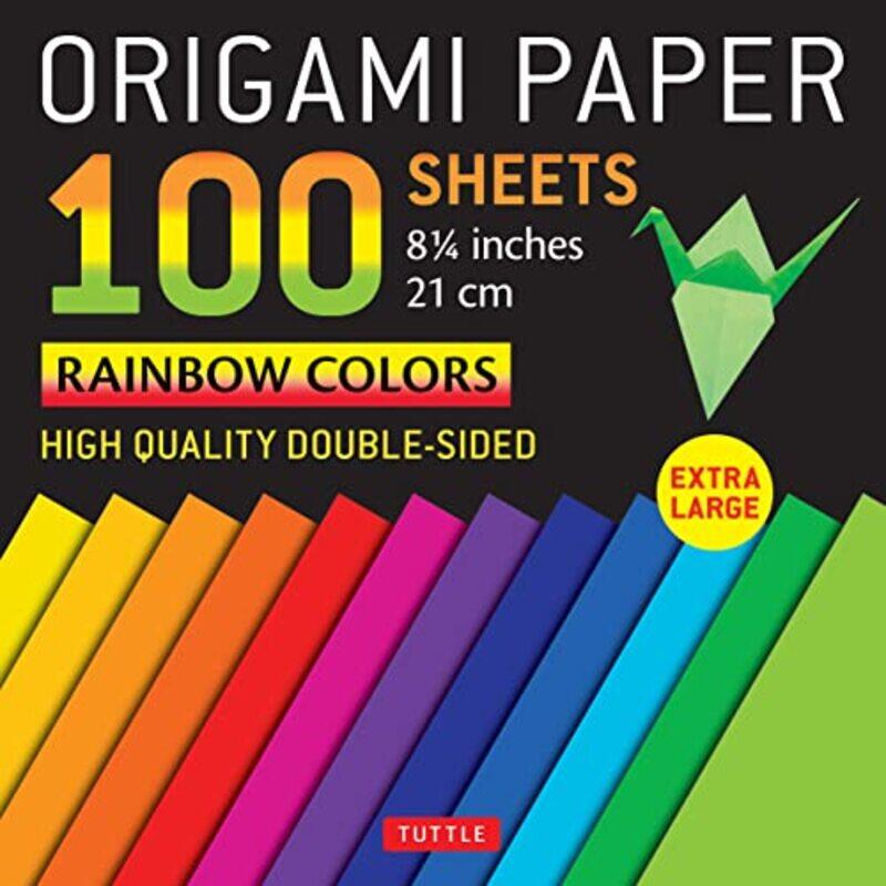 

Origami Paper 100 Sheets Rainbow Colors 8 14 21 Cm Extra Large Doublesided Origami Sheets Prin By Tuttle Studio -Paperback