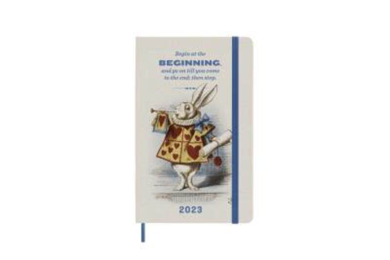 

Moleskine Limited Edition 2023 Weekly Notebook Planner Alice in Wonderland, 12m, Large, Rabbit, Hard,Paperback, By:Moleskine