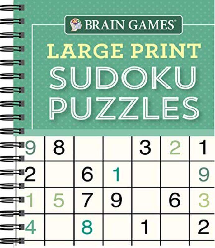 

Brain Games Large Print Sudoku Puzzles Green By Publications International Ltd - Brain Games -Paperback