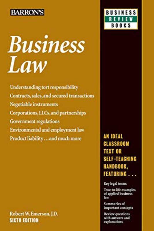 

Business Law,Paperback,by:Robert W. Emerson