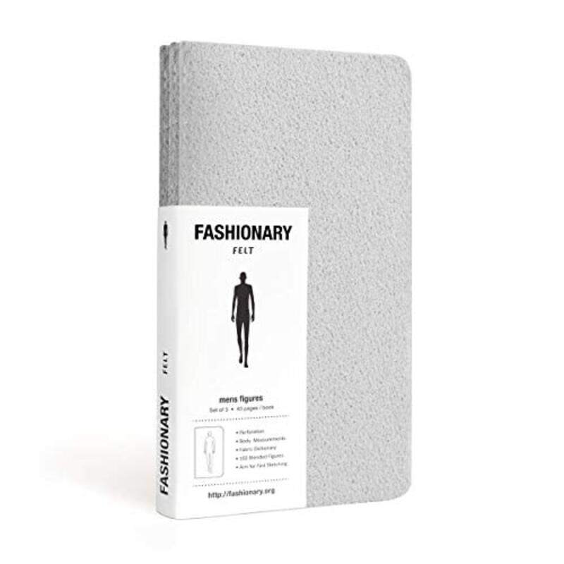 

Fashionary Mini Felt Grey Mens Sketchbook A6 (Set of 3) , Paperback by Fashionary International Limited