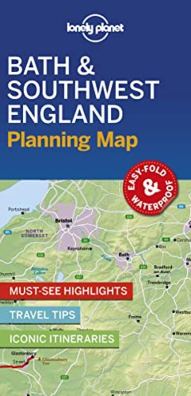 Lonely Planet Bath & Southwest England Planning Map,Paperback by Lonely Planet