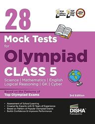 28 Mock Test Series For Olympiads Class 5 Science Mathematics English Logical Reasoning Gk & Cyb By Disha Experts -Paperback
