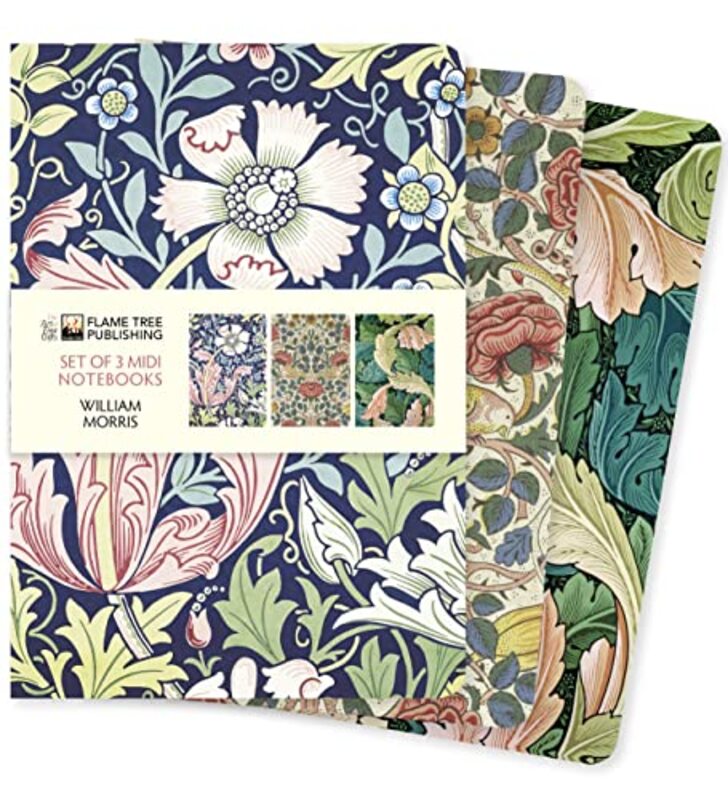 William Morris Midi Notebook Collection by Flame Tree Studio..Paperback