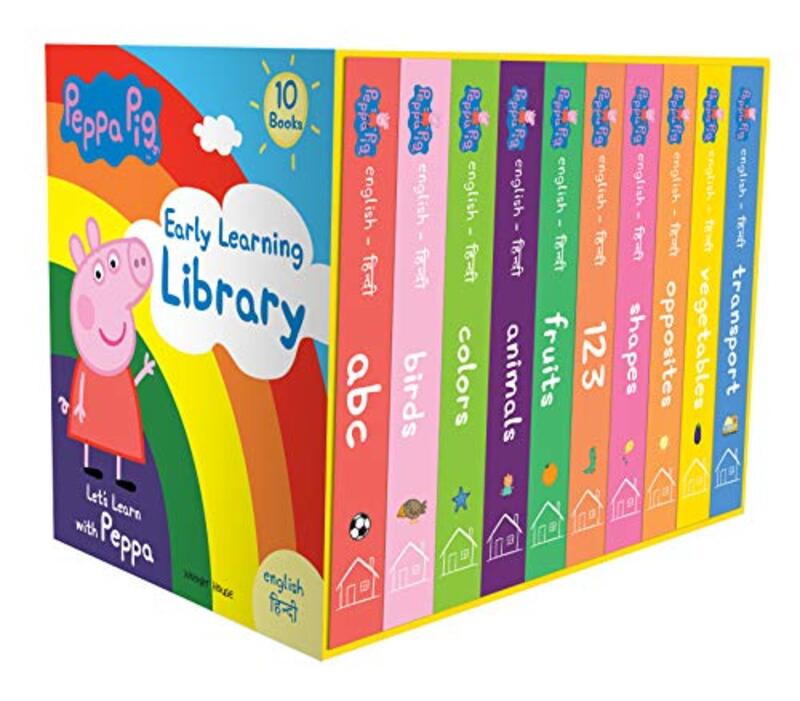 

Peppa Pig Early Learning Library Englishhindi Boxset Of 10 Board Books For Children By Wonder House Books - Hardcover