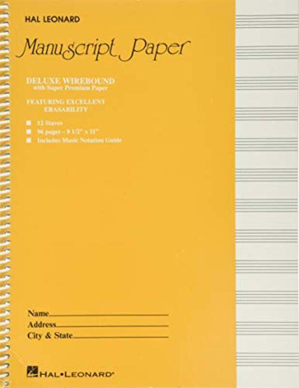 

Deluxe Wirebound Super Premium Manuscript Paper: Gold Cover , Paperback by Hal Leonard Corporation