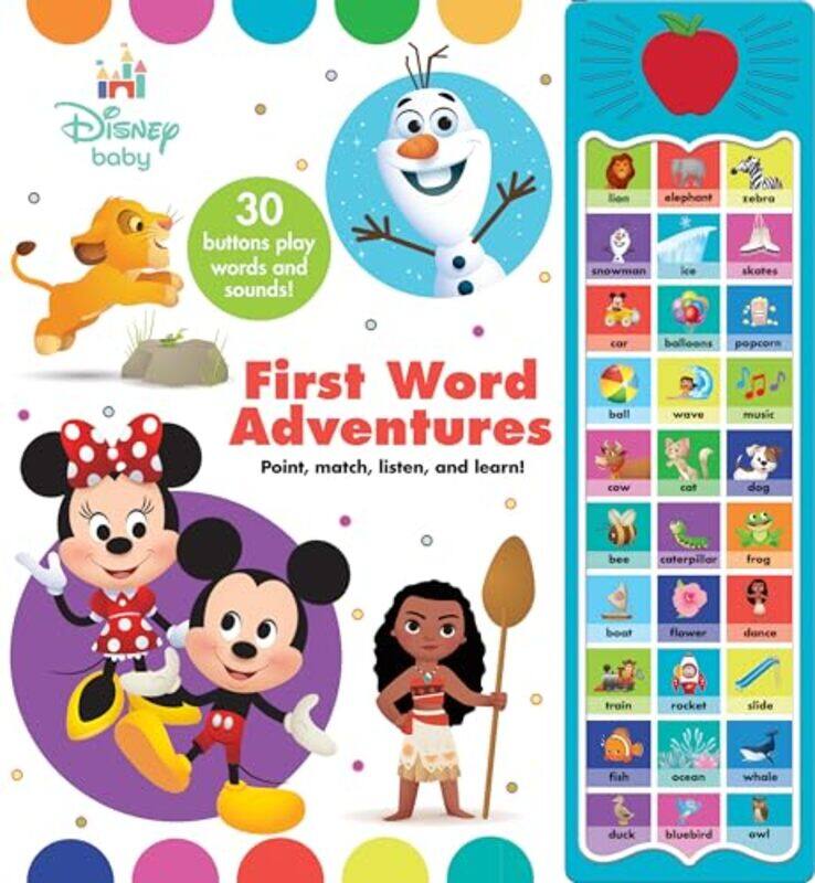 

Apple Disney Baby First Word Adventures Sound Book by P I Kids -Hardcover