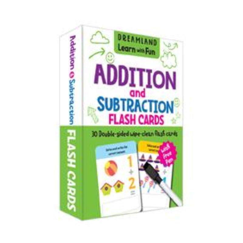 

Flash Cards Addition and Subtraction - 30 Double Sided Wipe Clean Flash Cards for Kids (With Free P